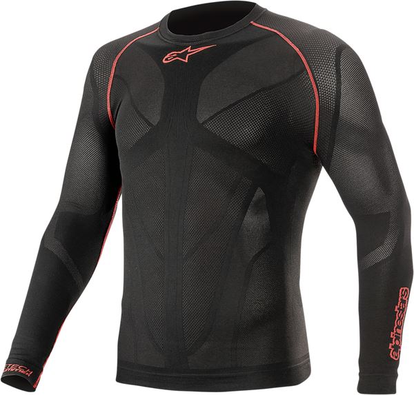 Alpinestars 2025 Ride Tech Top Long Sleeve Summer Base Layer Black Red